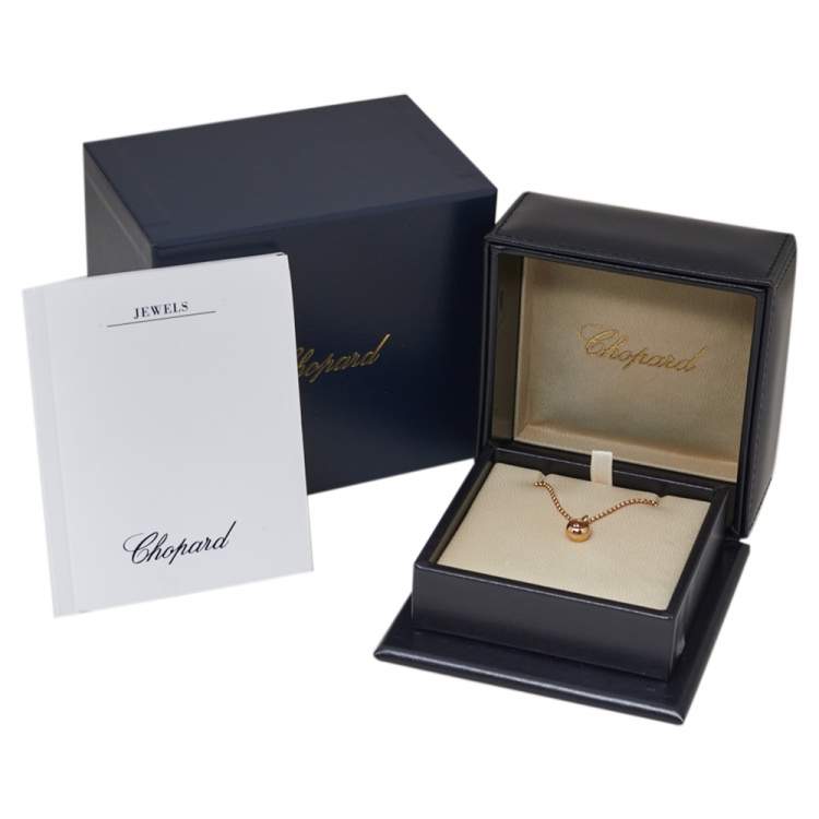 Pre Owned Chopard Miss Happy Diamond 18K Rose Gold Necklace