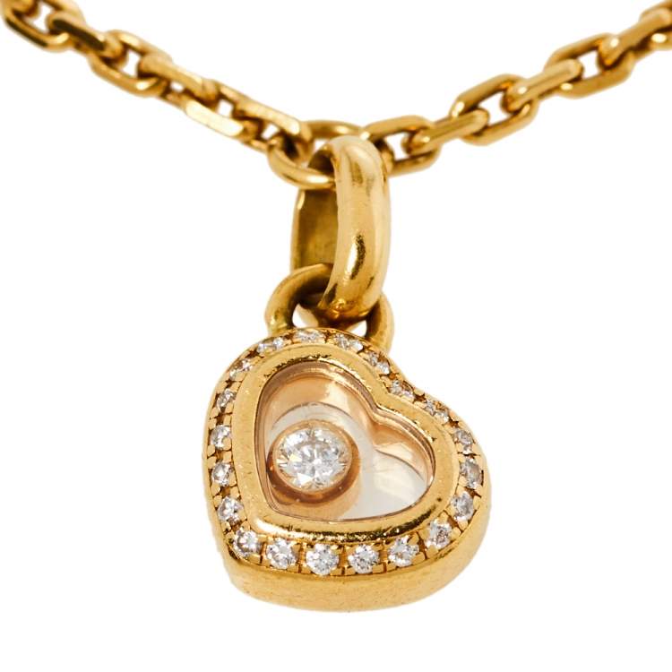 Pre Owned Chopard Happy Diamonds Heart Motif 18K Yellow Gold Bracelet