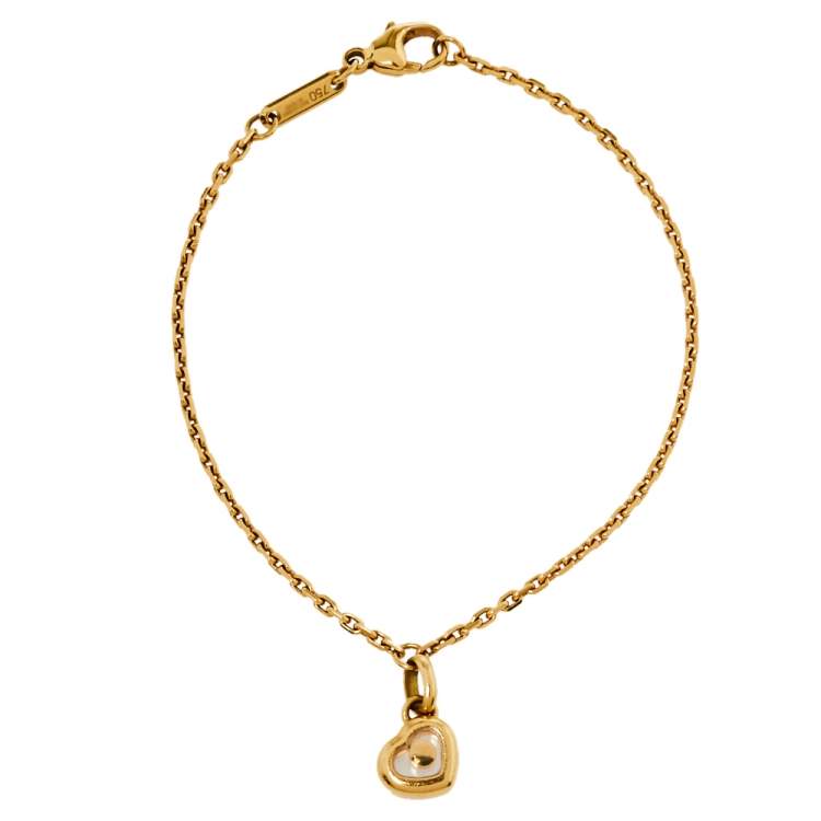 Pre Owned Chopard Happy Diamonds Heart Motif 18K Yellow Gold Bracelet