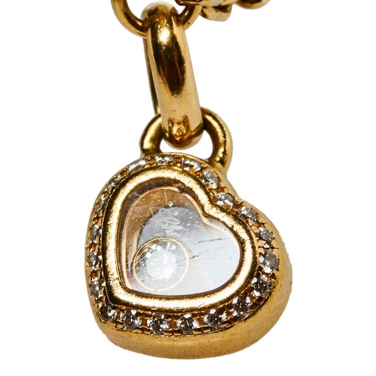 Pre Owned Chopard Happy Diamonds Heart Motif 18K Yellow Gold Bracelet