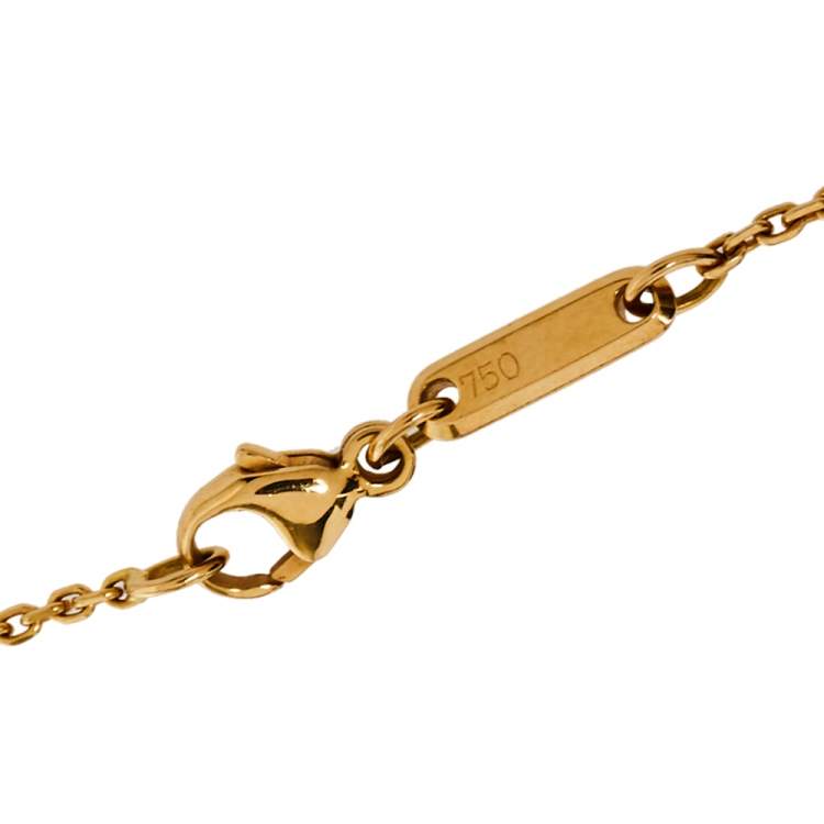 Pre Owned Chopard So Happy Diamond Synthetic Color Stone 18K Yellow Gold Pendant Necklace
