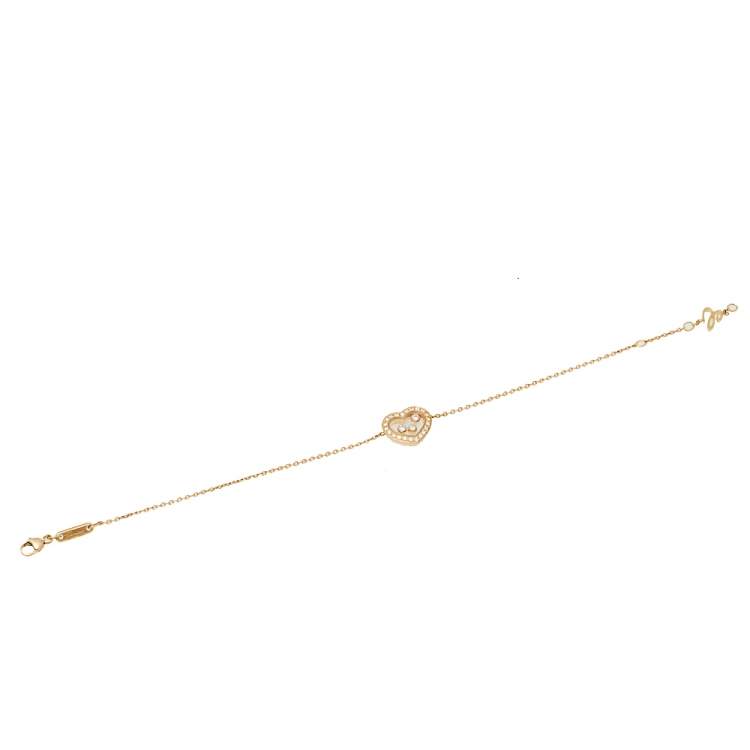 Pre Owned Chopard Happy Diamonds Icons 18K Yellow Gold Chain Link Bracelet