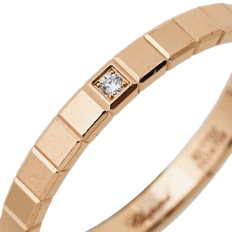 Pre Owned Chopard Ice Cube Pure Diamond 18K Rose Gold Ring 57