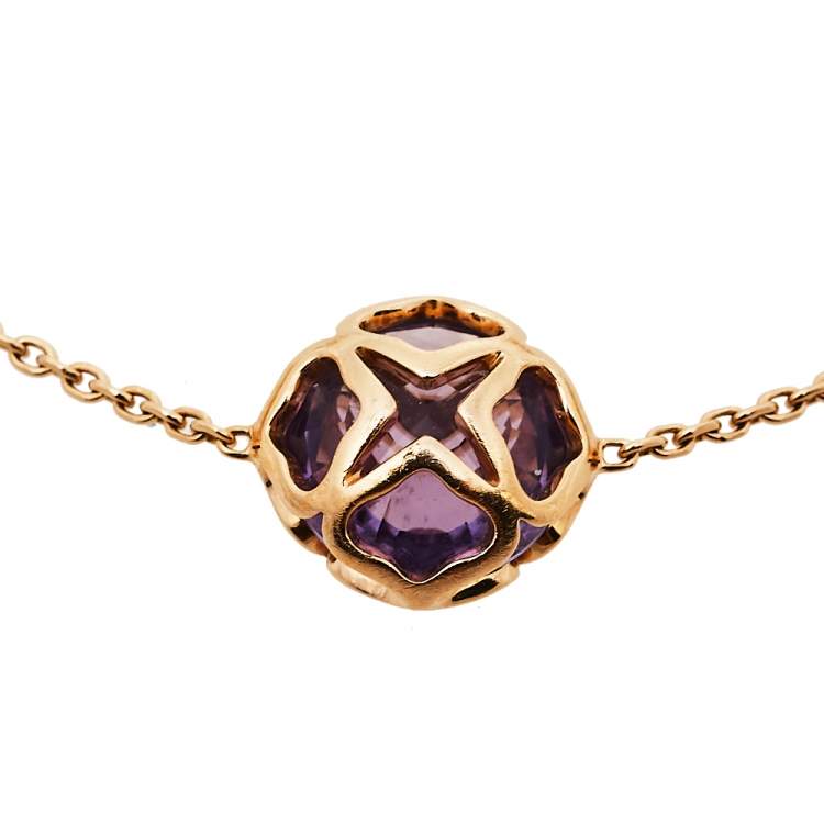 Pre Owned Chopard Imperiale Cocktail Amethyst 18K Rose Gold Station Bracelet