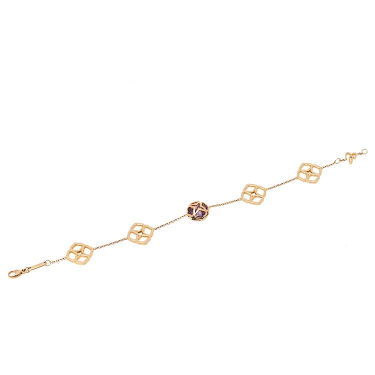 Pre Owned Chopard Imperiale Cocktail Amethyst 18K Rose Gold Station Bracelet