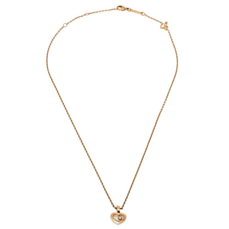 Pre Owned Chopard Happy Diamonds Icons 18K Rose Gold Pendant Necklace