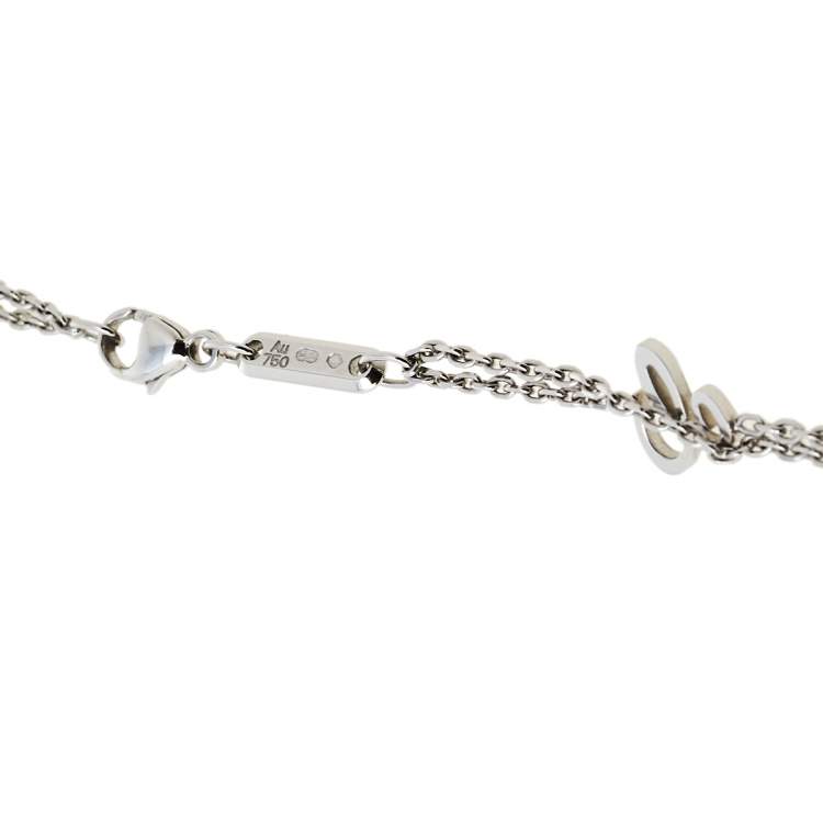 Pre Owned Chopard Happy Sun Moon & Stars Diamond 18K White Gold Long Pendant Necklace