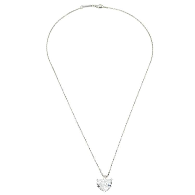 Pre Owned Chopard Happy Diamond Crystal 18K White Gold Pendant Necklace