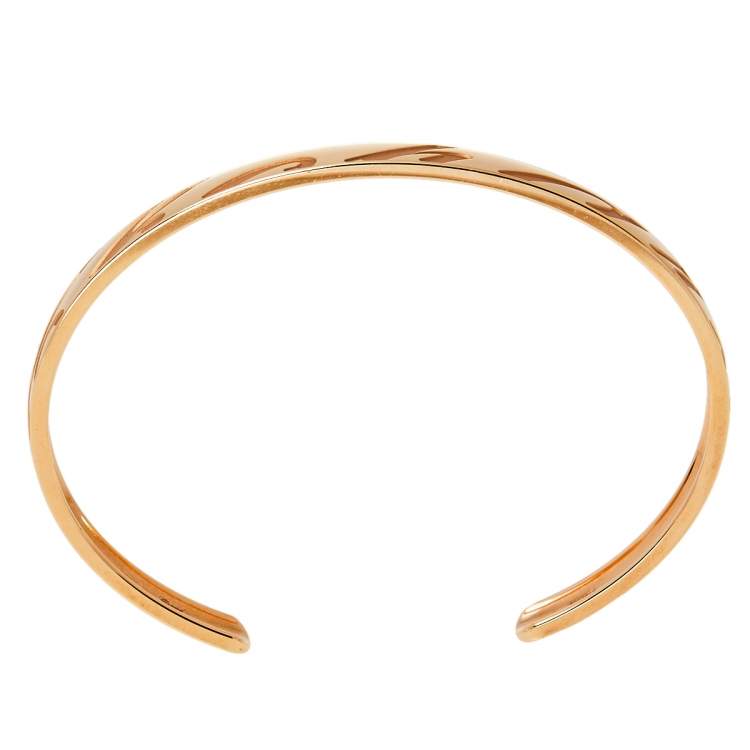 Pre Owned Chopard Chopardissimo 18K Rose Gold Open Cuff Bangle Bracelet 