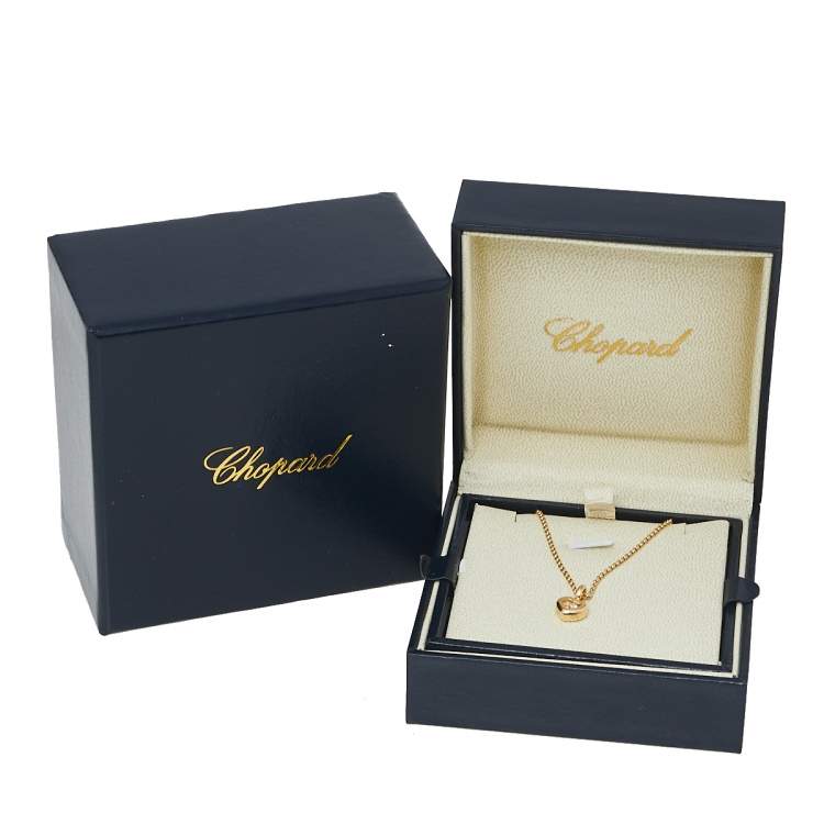 Pre Owned Chopard Happy Diamonds Icons 18K Yellow Gold Pendant Necklace 