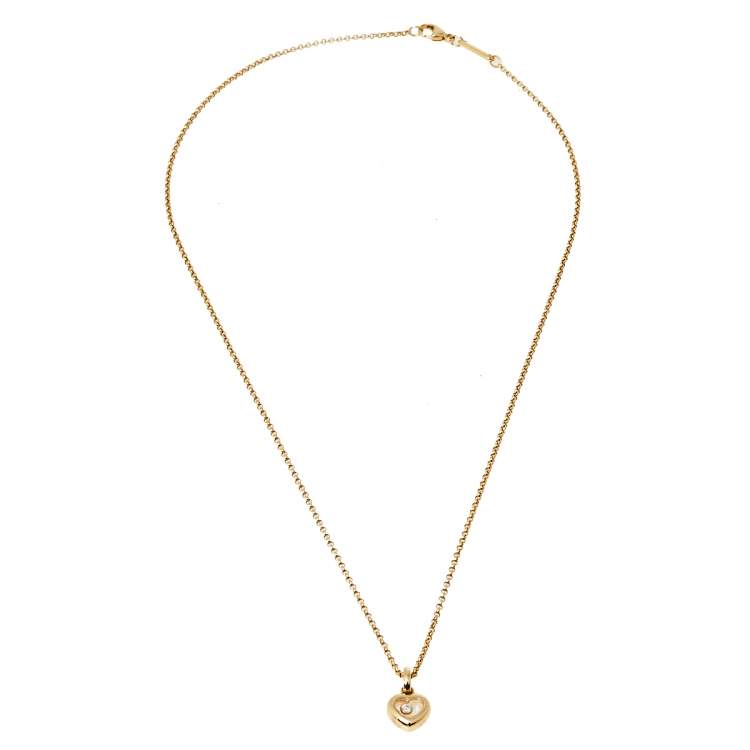 Pre Owned Chopard Happy Diamonds Icons 18K Yellow Gold Pendant Necklace 