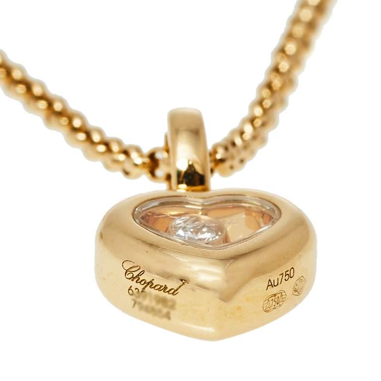 Pre Owned Chopard Happy Diamonds Icons 18K Yellow Gold Pendant Necklace 