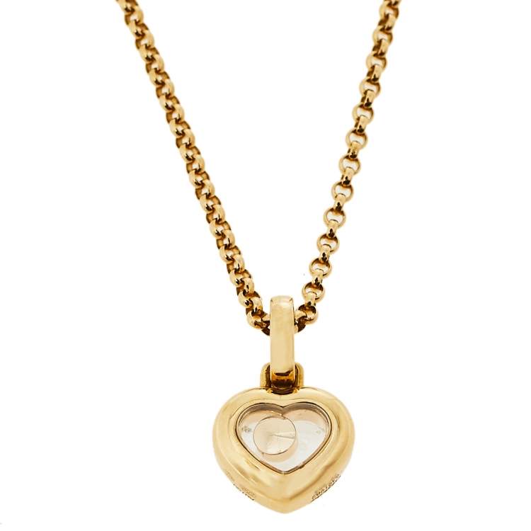 Pre Owned Chopard Happy Diamonds Icons 18K Yellow Gold Pendant Necklace 