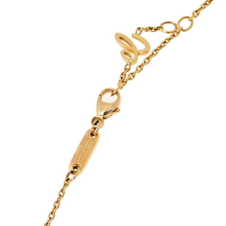 Pre Owned Chopard Ice Cube Pure Diamond 18K Yellow Gold Necklace 