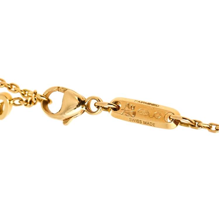 Pre Owned Chopard Ice Cube Pure Diamond 18K Yellow Gold Necklace 