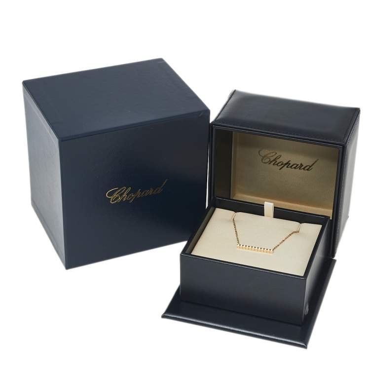 Pre Owned Chopard Ice Cube Pure Diamond 18K Yellow Gold Necklace 