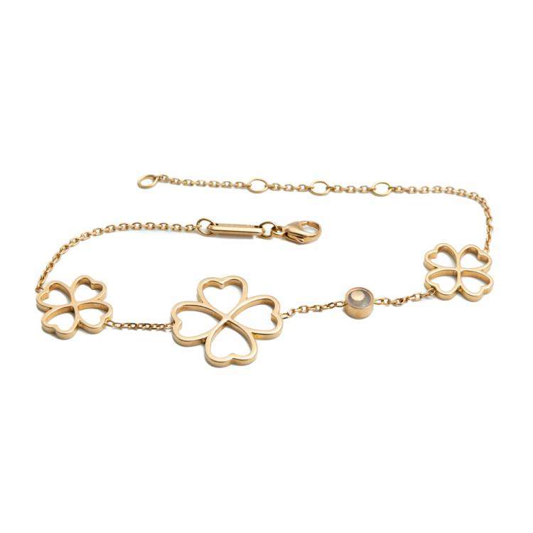 Pre Owned Chopard Rose Gold Clover Happy Diamond Bracelet