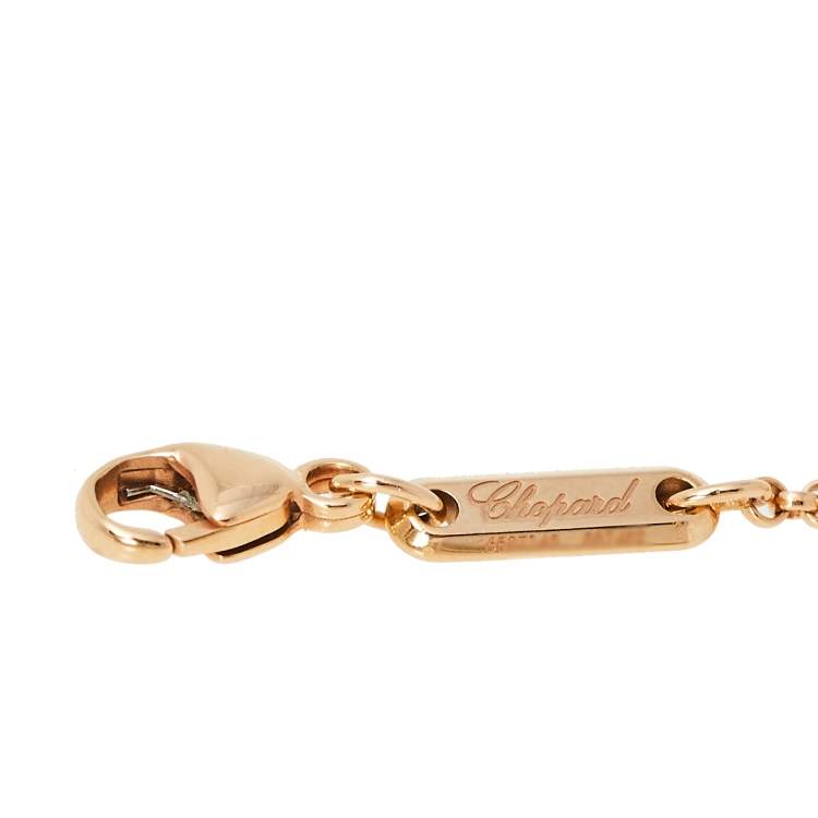 Pre Owned Chopard Happy Hearts Diamond 18K Rose Gold Bracelet 
