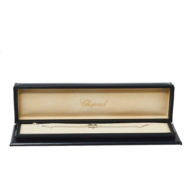 Pre Owned Chopard Happy Diamond Hand Motif Diamond 18K White Gold Bracelet