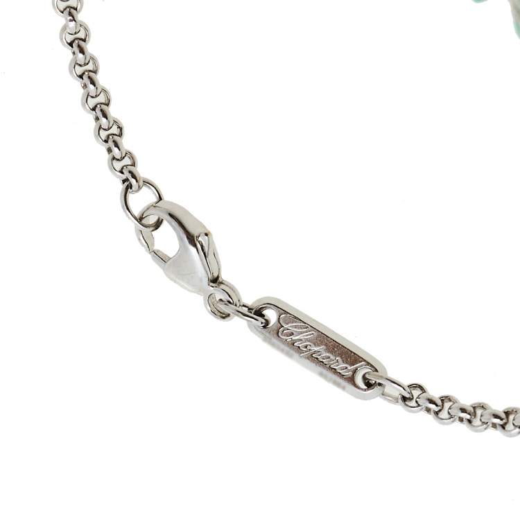 Pre Owned Chopard Happy Diamond Hand Motif Diamond 18K White Gold Bracelet