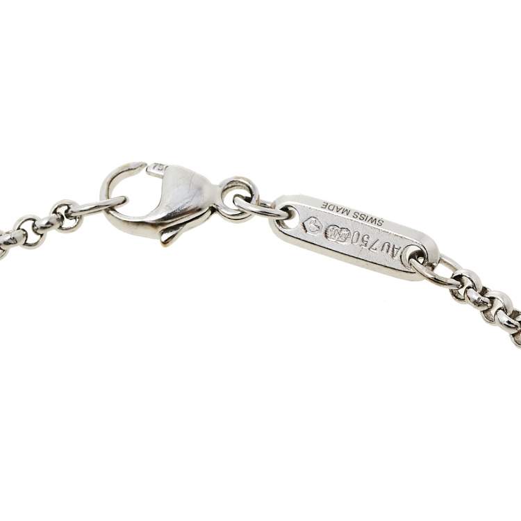 Pre Owned Chopard Happy Diamond Hand Motif Diamond 18K White Gold Bracelet