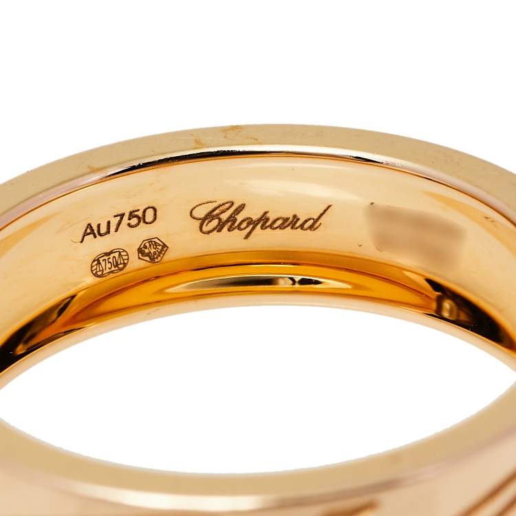 Pre Owned Chopard Chopardissimo 18K Rose Gold Band Ring Size EU 57