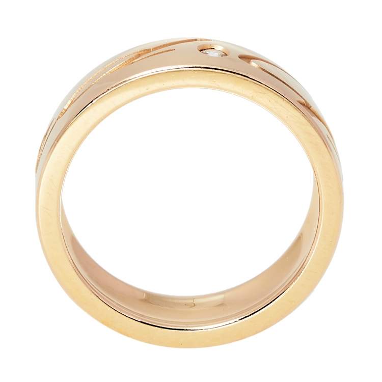 Pre Owned Chopard Chopardissimo 18K Rose Gold Band Ring Size EU 57