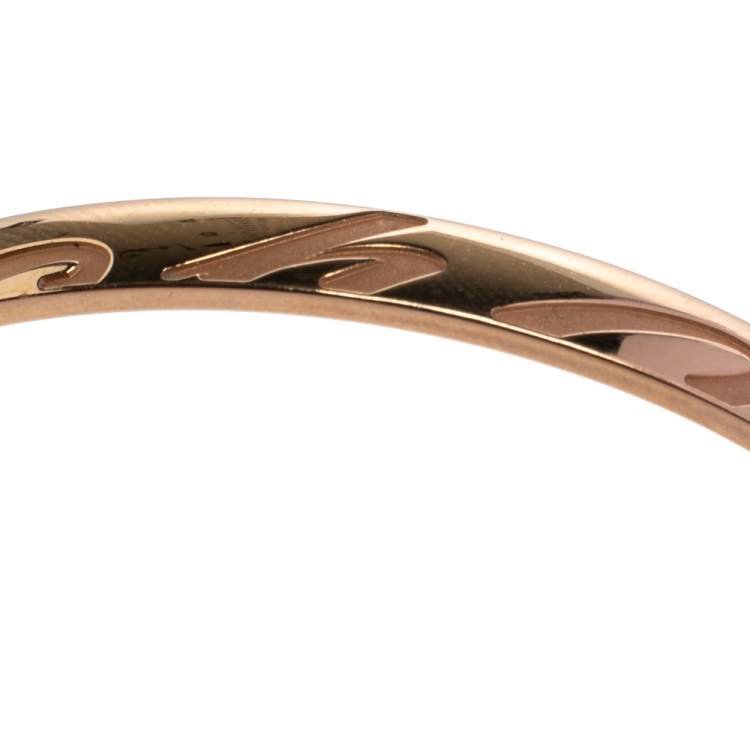 Pre Owned Chopard Chopardissimo 18K Rose Gold Open Cuff Bangle Bracelet 