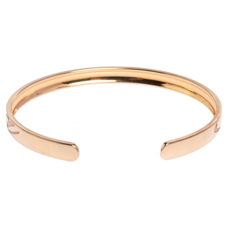 Pre Owned Chopard Chopardissimo 18K Rose Gold Open Cuff Bangle Bracelet 