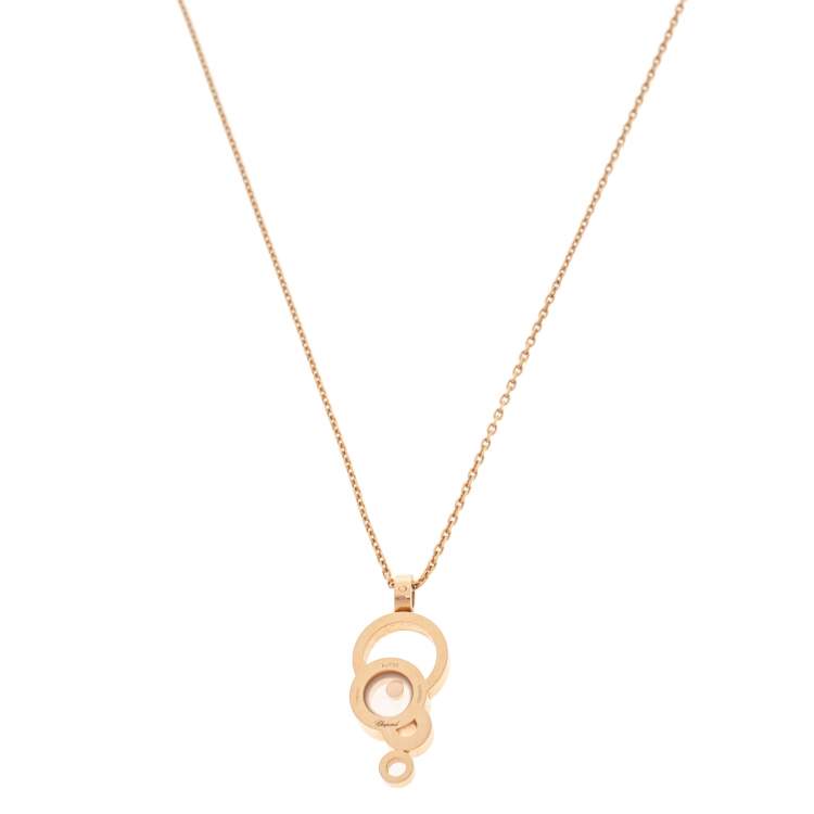 Pre Owned Chopard Happy Bubble Diamond 18K Rose Gold Pendant Necklace
