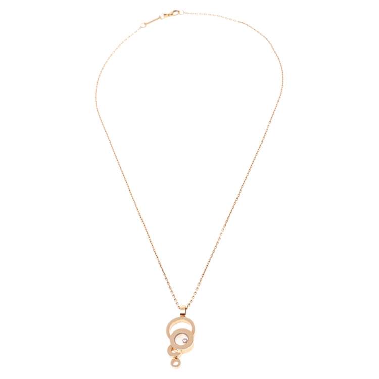 Chopard Happy Bubble Diamond 18K Rose Gold Pendant Necklace