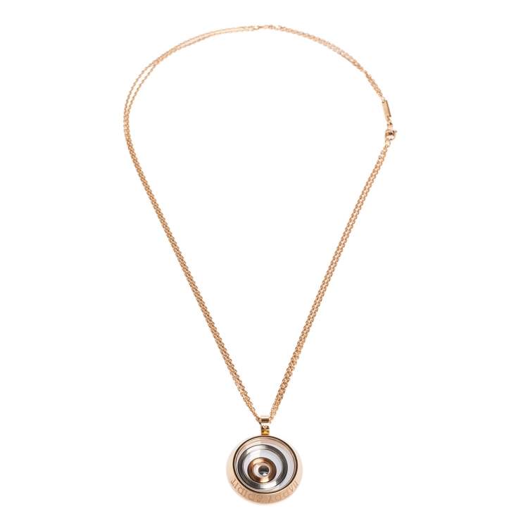 Pre Owned Chopard Happy Spirit Diamond 18K Two Tone Gold Pendant Necklace