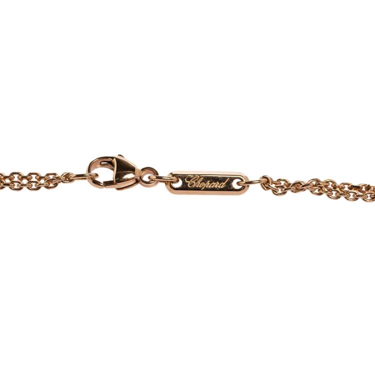 Pre Owned Chopard Happy Spirit Diamond 18K Two Tone Gold Pendant Necklace