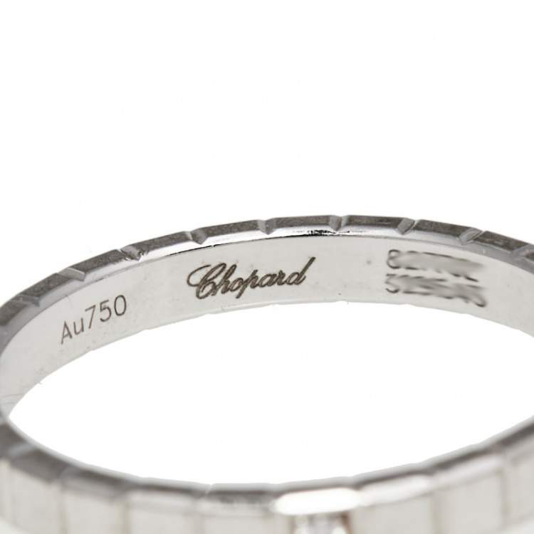 Pre Owned Chopard Ice Cube Pure Diamond 18K White Gold Band Ring 53