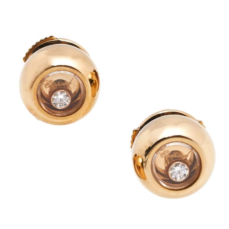 مملوكة مسبقًا Chopard Miss Happy Diamonds 18k Rose Gold Earrings