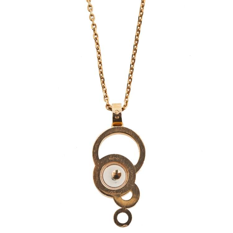 Pre Owned Chopard Happy Diamonds 18k Rose Gold Pendant Necklace