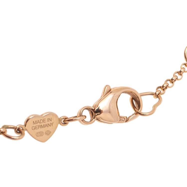 Pre Owned Chopard Happy Heart Diamond Mother of Pearl 18k Rose Gold Bracelet