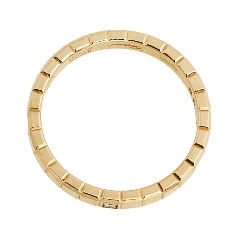 Pre Owned Chopard Ice Cube 1 Diamond 18K Yellow Gold Band Ring Size 52