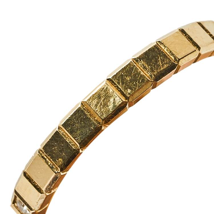 Pre Owned Chopard Ice Cube 1 Diamond 18K Yellow Gold Band Ring Size 52