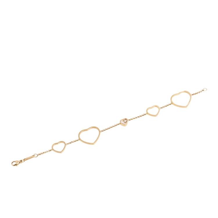 Pre Owned Chopard Happy Hearts Diamond 18K Rose Gold Bracelet