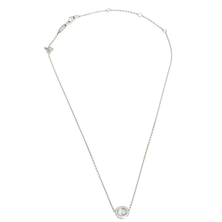 Pre Owned Chopard Happy Icon Diamonds 18K White Gold Pendant Necklace