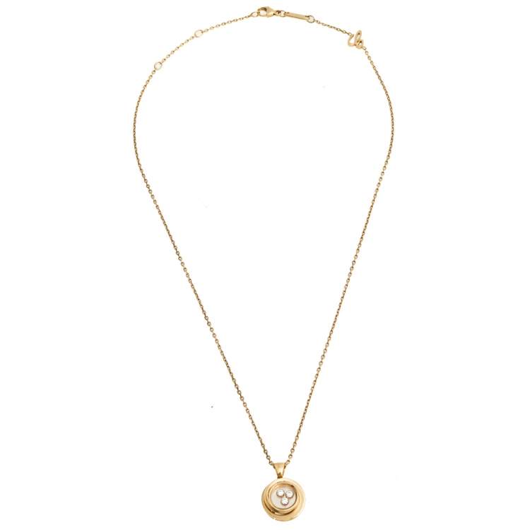 Pre Owned Chopard Happy DIamond Happy Emotion Diamond 18K Rose Gold Pendant Necklace