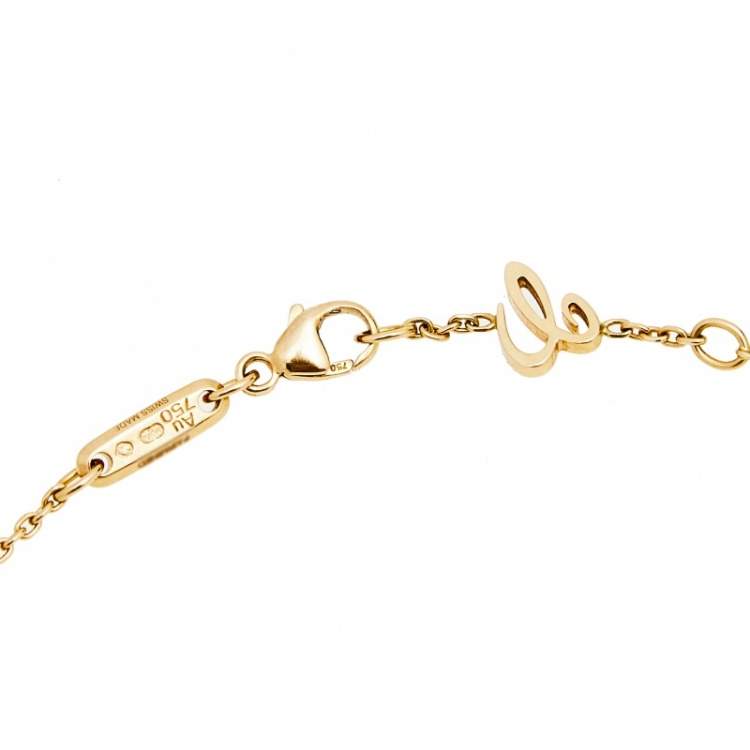 Pre Owned Chopard Ice Cube Pure Diamond 18k Rose Gold Chain Necklace