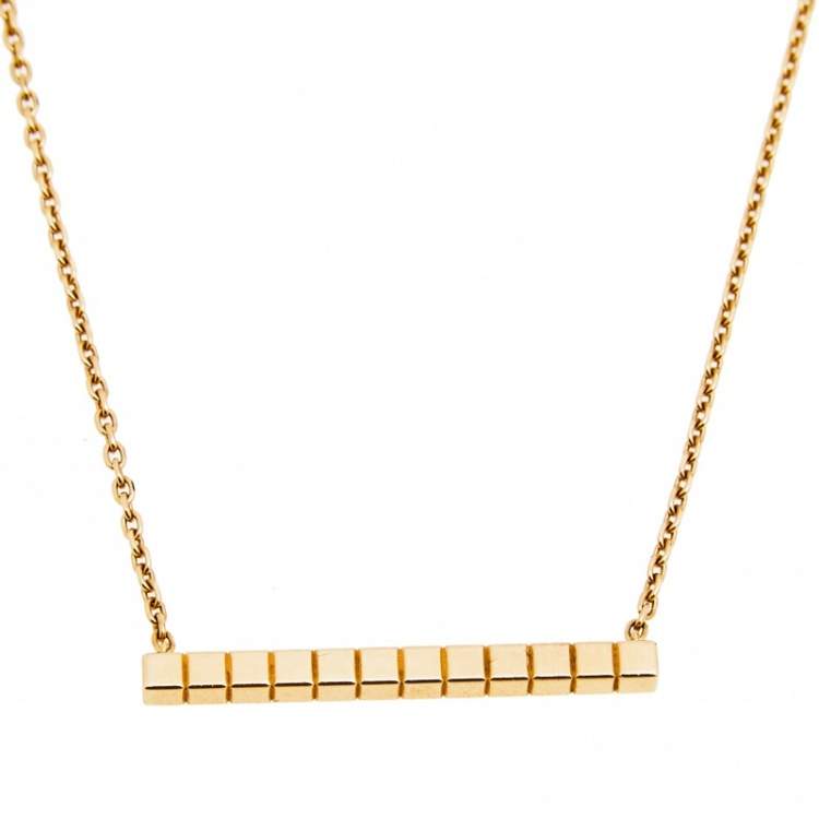 Pre Owned Chopard Ice Cube Pure Diamond 18k Rose Gold Chain Necklace