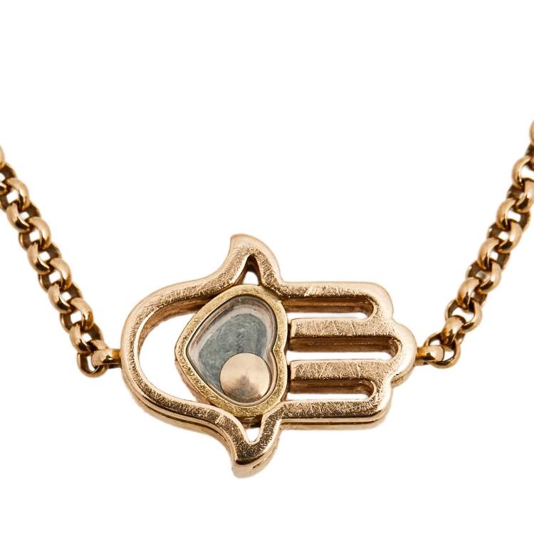 Pre Owned Chopard Happy Diamond 18k Rose Gold Hand of Fatima Bracelet