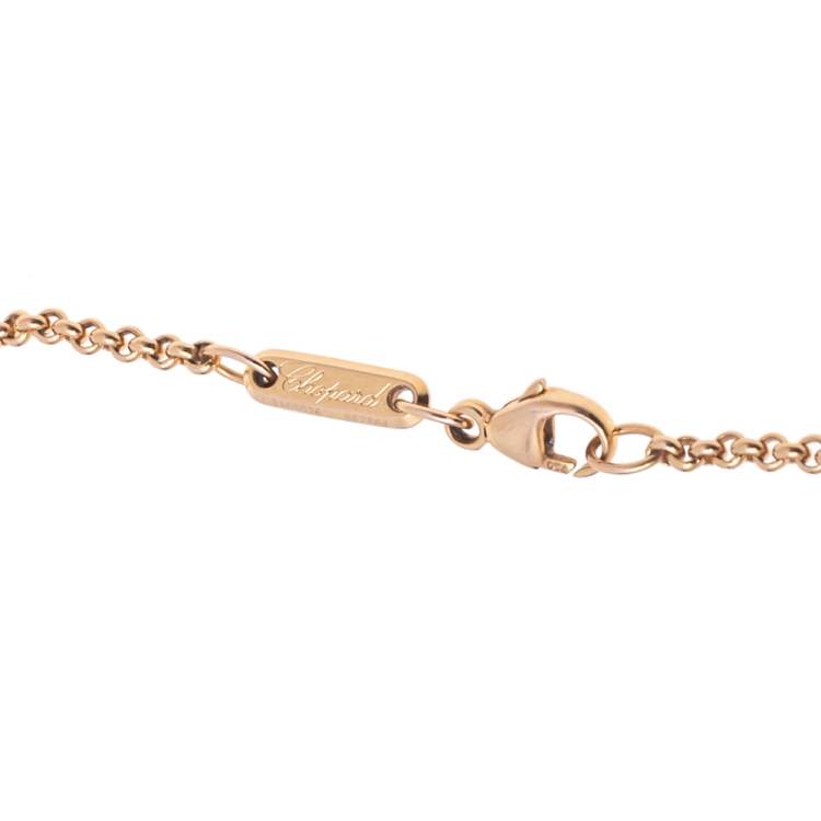 Pre Owned Chopard Happy Diamond Good Luck Charm Hamsa Hand 18K Rose Gold Bracelet