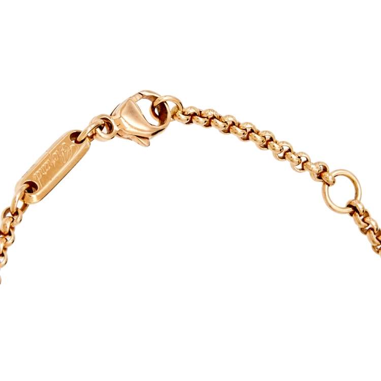Pre Owned Chopard Happy Diamond Evil Eye Diamond 18k Rose Gold Link Bracelet