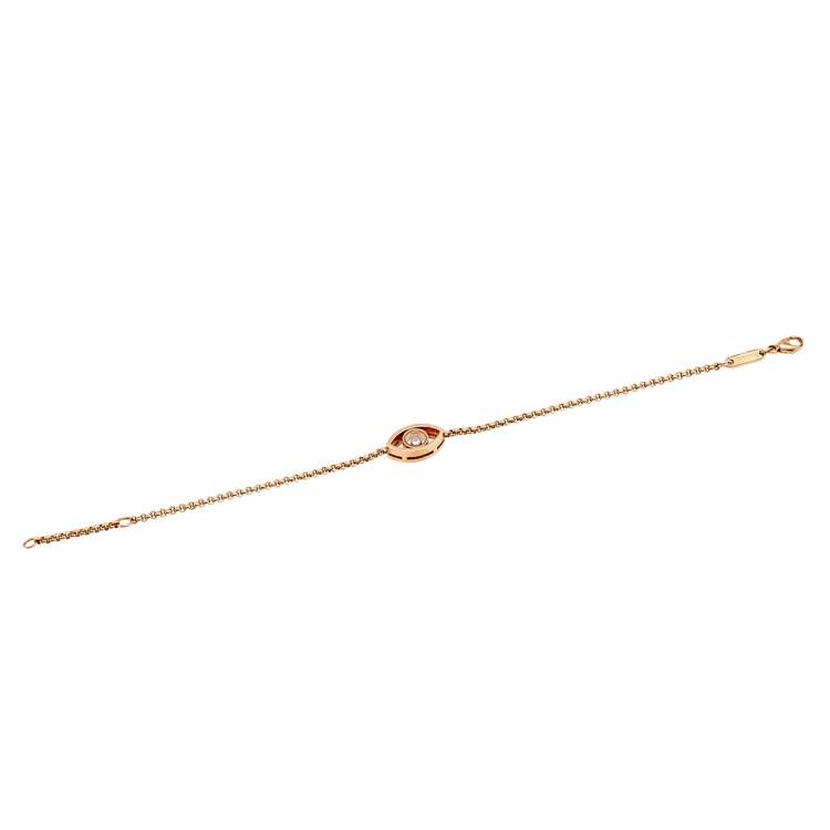 Chopard Happy Diamond Evil Eye Diamond 18k Rose Gold Link Bracelet