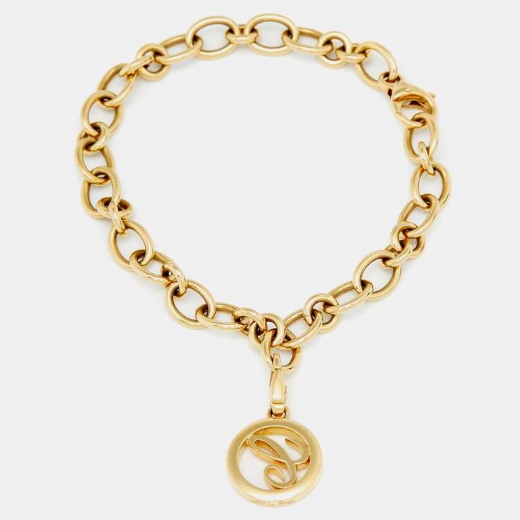 Pre Owned Chopard Diamond 18k Yellow Gold Charm Bracelet