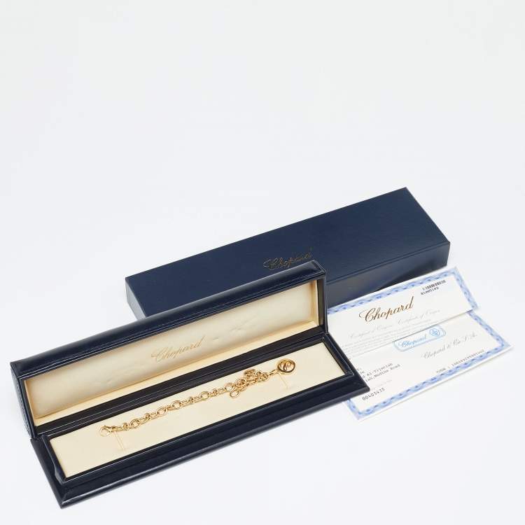 Pre Owned Chopard Diamond 18k Yellow Gold Charm Bracelet